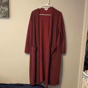 LuLaRoe Red Polka Dot Open Cardigan